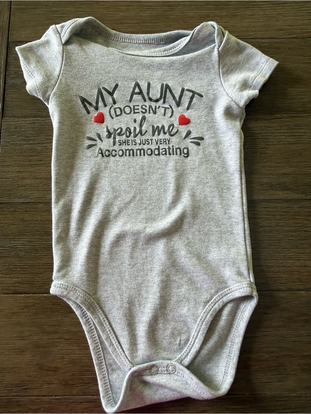 Baby 12-18M Funny Aunt Graphic Bodysuit Gray